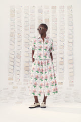 SCREEN PRINTED HAND EMBROIDERED SKIRT