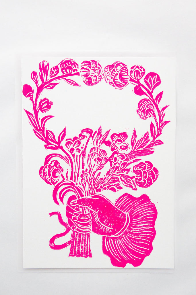 Pink Hand Posey Card/Print