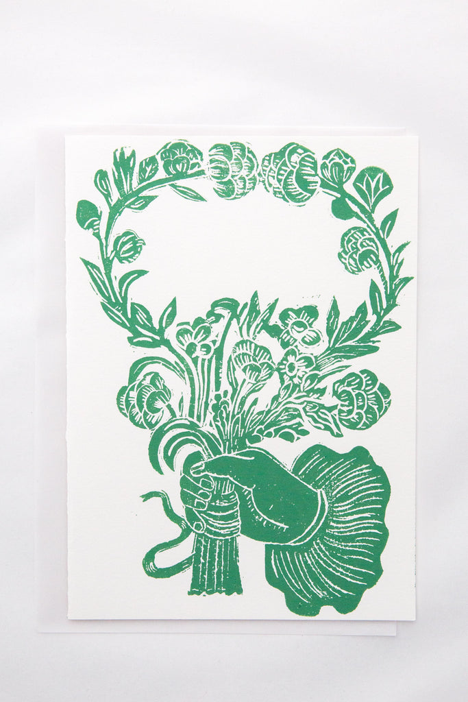 Green Hand Posey Card/Print