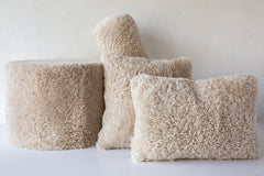 Sheepskin Square Pouf