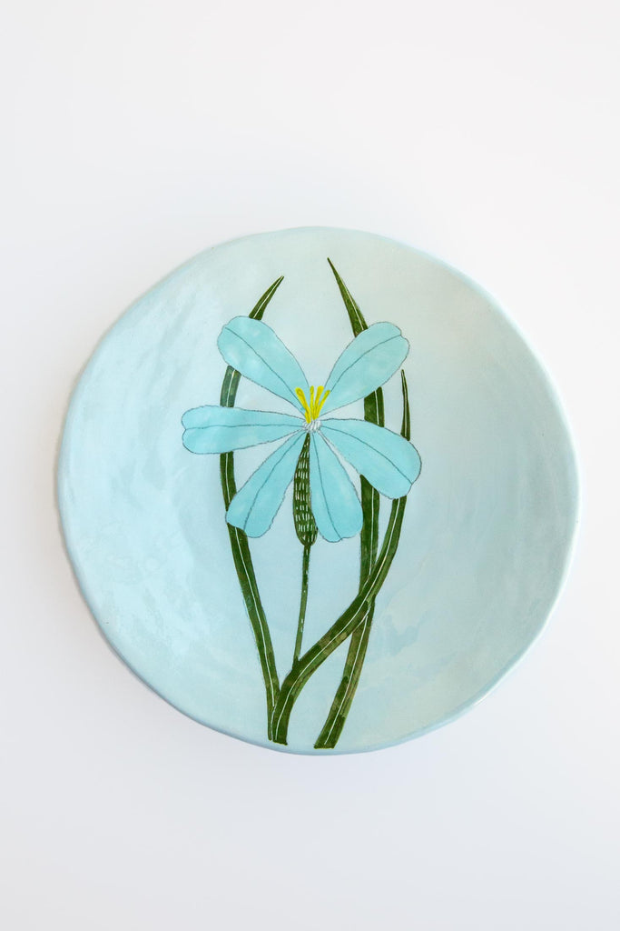 Flower Plate Medium Blue
