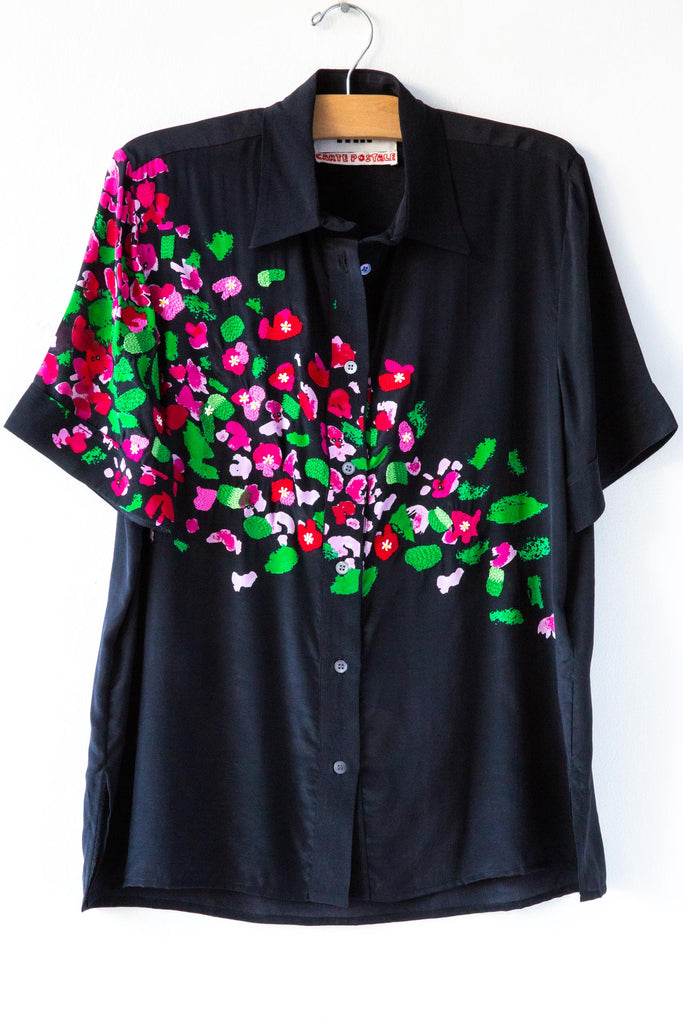 Silk Printed Emb Shirt