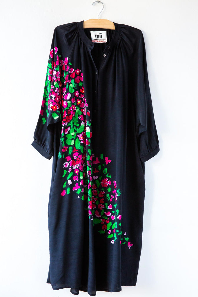 Silk Printed Emb Dress