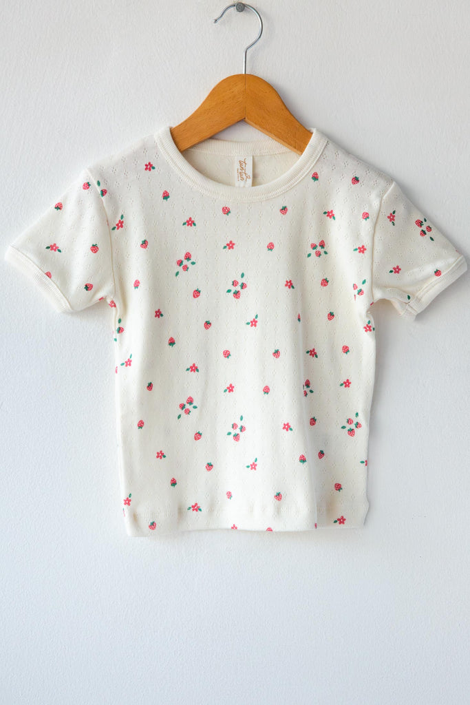 Pointelle Strawberry Tee