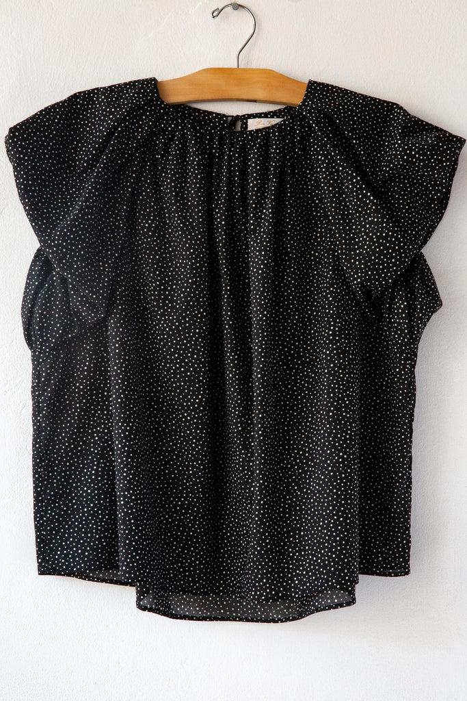 Polka Dot Ruffle Top