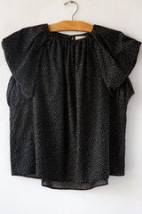 Polka Dot Ruffle Top