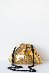 Game Laminate Clutch Gold