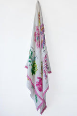 Fleurs Linen Silk Scarf