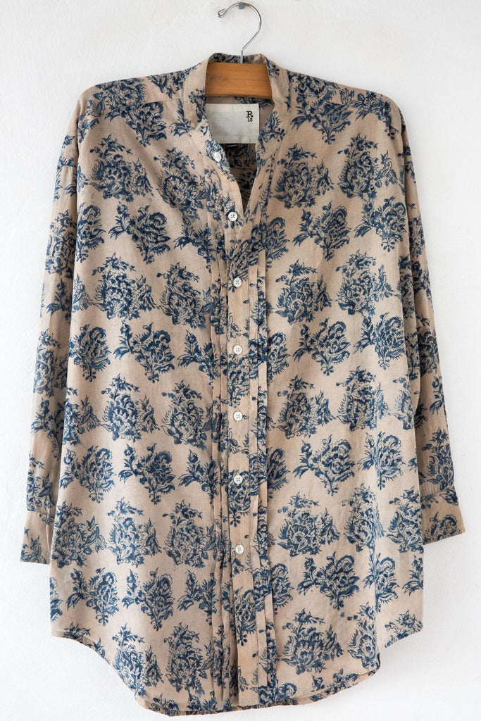 Pleated Floral Shirt