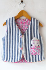Floral/Stripe Vest