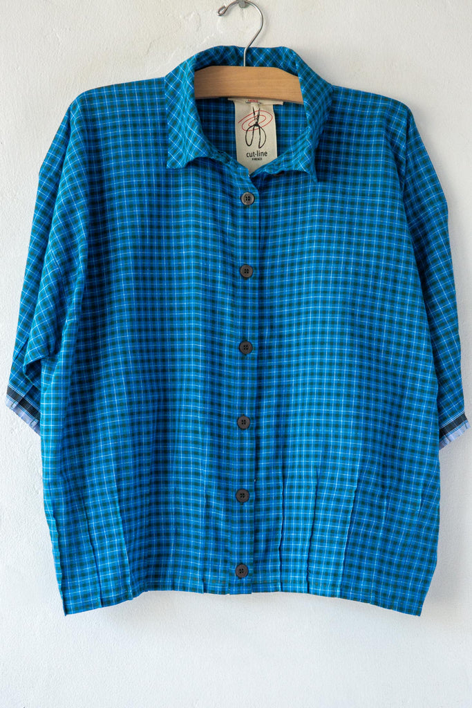Madras Boxy Collar Shirt