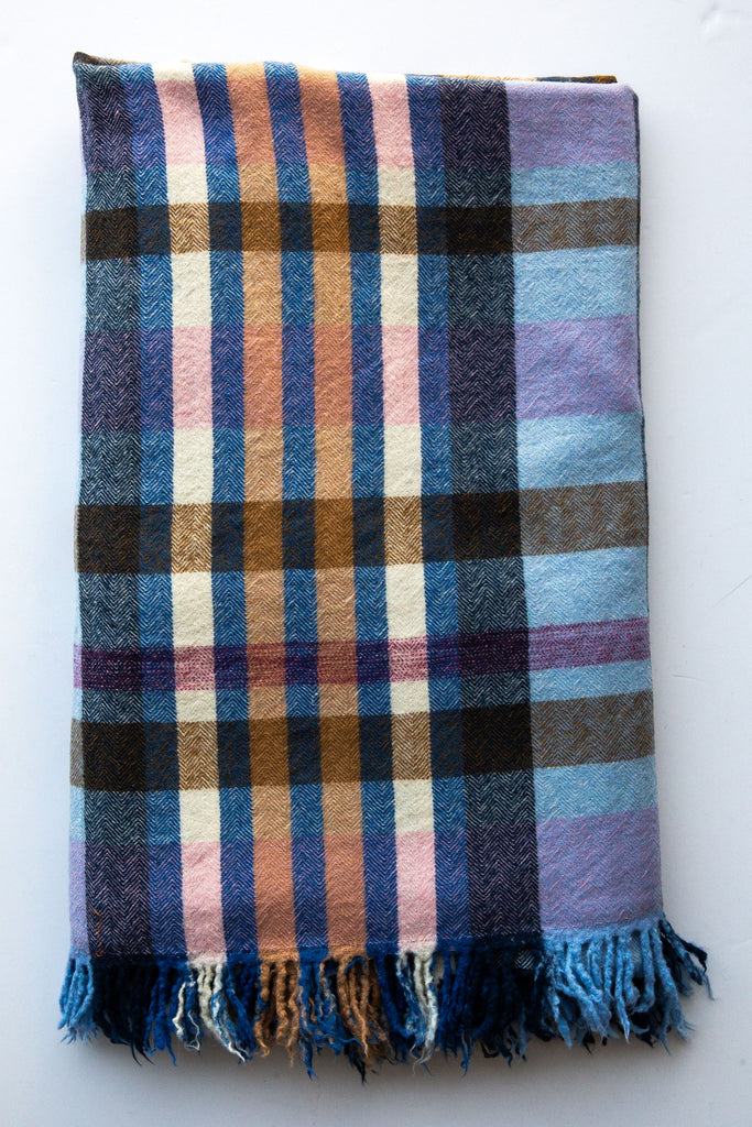 Plaid Blanket Rose Blue