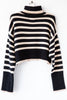 Crop Stripe Turtleneck