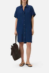 Turn-up Denim Shirtdress