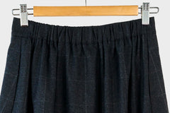 Pleated Windowpane Skirt