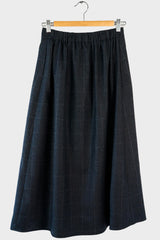 Pleated Windowpane Skirt