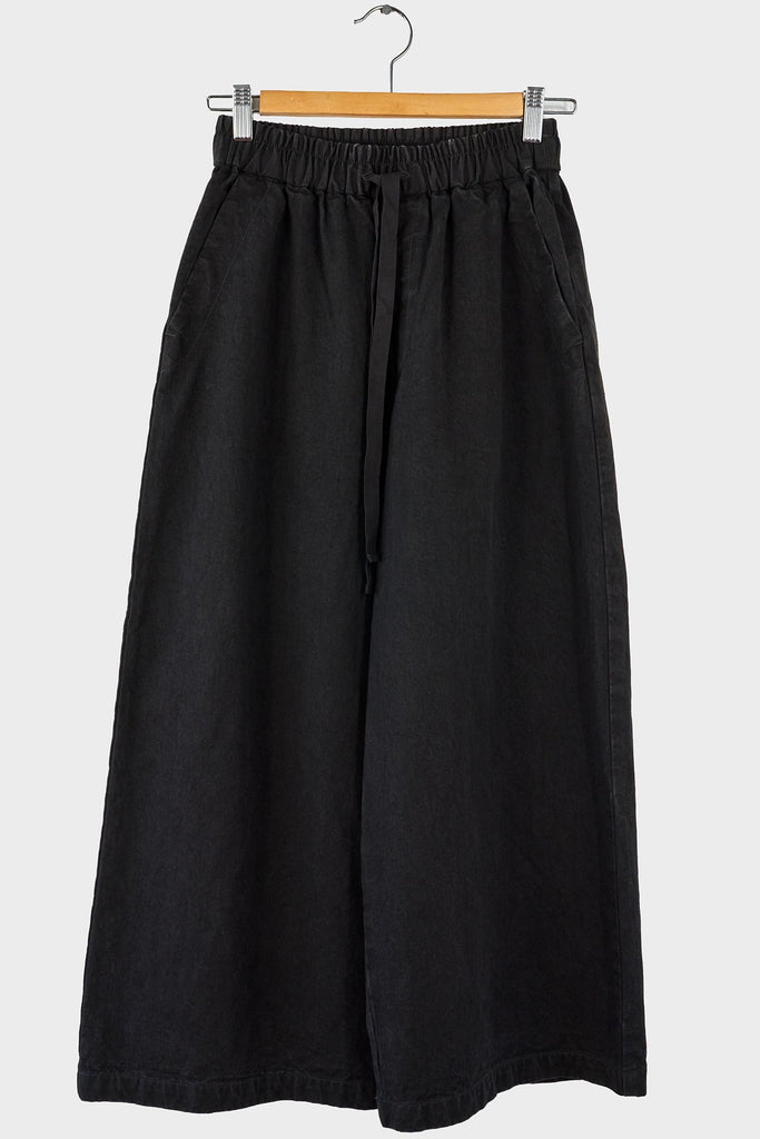 Linen Twill Crop Wide Pant