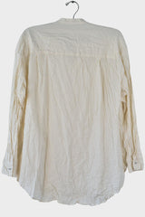 Brush Crinkle Band Collar Top