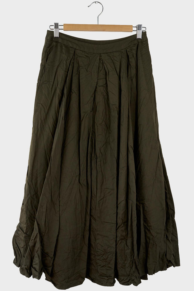 Cotton Satin Flare Skirt