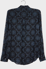 Sheer Emb Button Shirt