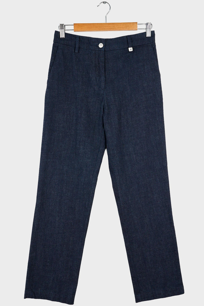 Denim Flannel Cuff Straight Leg
