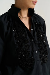 Emile Hi Neck Sequin Top