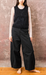 Wide Leg Cotton Twill Pant