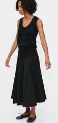 Knit Combo Godet Skirt