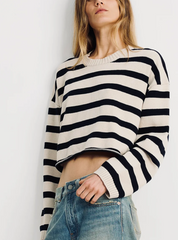Crop Stripe Sweater