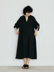 Linen Knot Sleeve Dress