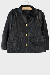 Relax Button Leather Jacket