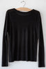 lost & found black linen slim long sleeve tee