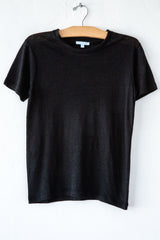 lost & found black linen small tee