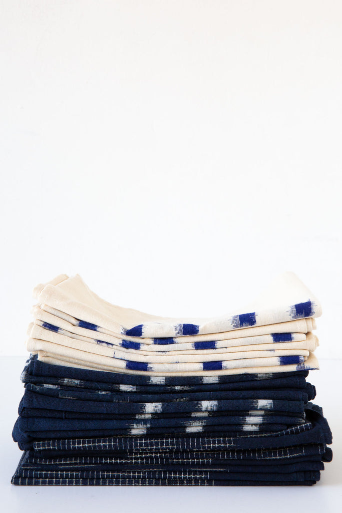 Grid Ikat Indigo Napkin