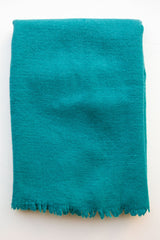 Wool Fringe Throw Turquoise