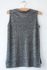 lost & found heather grey linen sleeveless tee