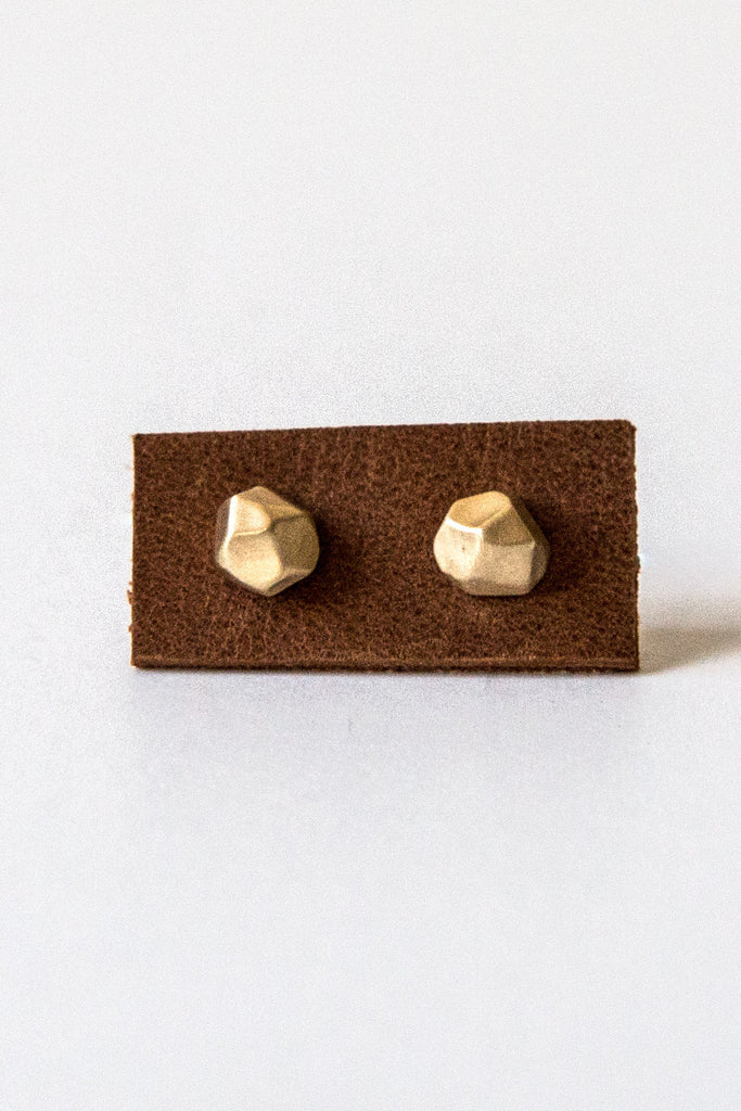 Sarah Mcguire gold facet studs