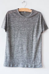 lost & found heather grey linen short sleeve tee