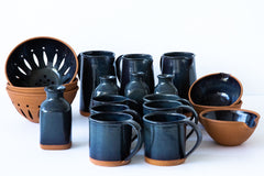 New York Stoneware Charcoal Bud Vase