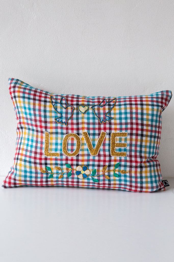 Love Plaid Cushion