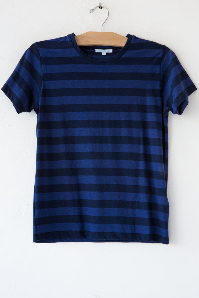 lost & found indigo/navy stripe small tee