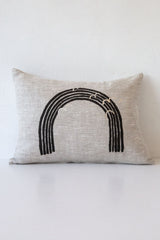 lucky fish black rainbow pillow