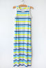 lost & found turq stripe long tank dress